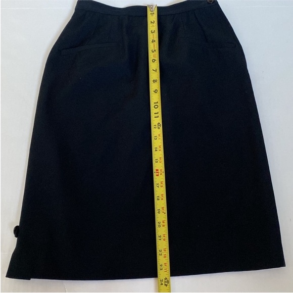 Valentino Garavani 100% Wool Pencil Classic Skirt Black Size 6 - Picture 9 of 10